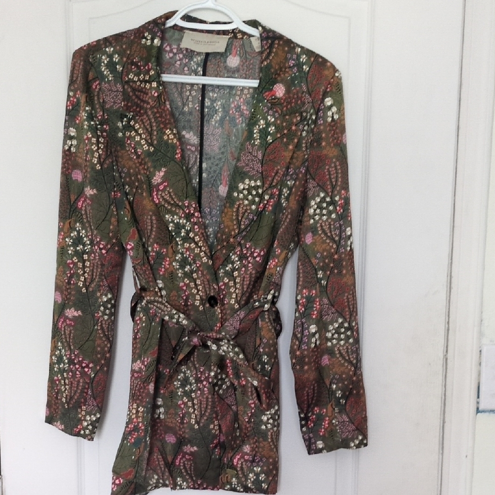 Scotch & Soda Multicolor Floral Blazer with Belt